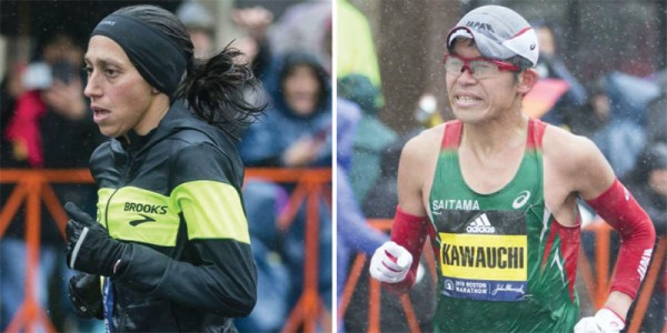 (왼쪽) 여자부분에서는 33년만에 최초로 미국인인 데지리 린든이 2시간39분54초로 우승을 차지했다 (오른쪽) 남자 부분에서는 일본 선수인 유키 카와우치가 2시간15분58초로 우승했다