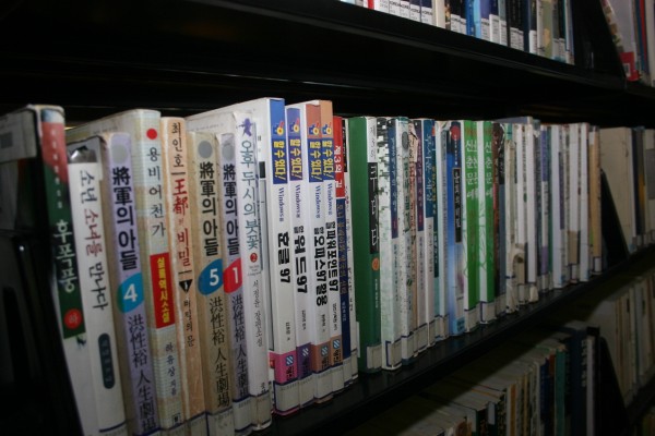 보스톤 공립 도서관에 꽃혀있는 한국책. 워드 97, 한글 97 등 10여년이 훌쩍 넘은 버전을 위한 책이 버젓히 꽃혀있다