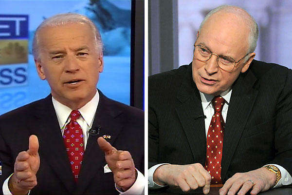 조 바이든 부통령(사진 윈쪽)과 딕 체니 전 부통령이 TV에 출연해 각기 오바마 행정부와 부시 행정부를 대신해 설전을 벌였다.