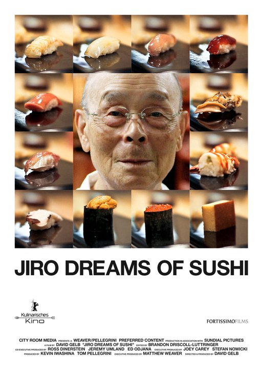 스시 장인, 지로 오노의 삶과 일을 다룬 다큐멘터리 영화, ‘Jiro Dreams of Sushi’의 포스터