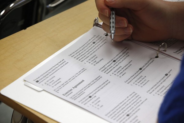 2016년 1월 미국 메릴랜드주의 한 고교에서 SAT 시험을 치르는 학생
