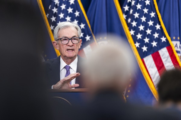 제롬 파월 연준 의장이 29일(현지시간) 미국 워싱턴DC 연준에서 기자회견을 하고 있다.